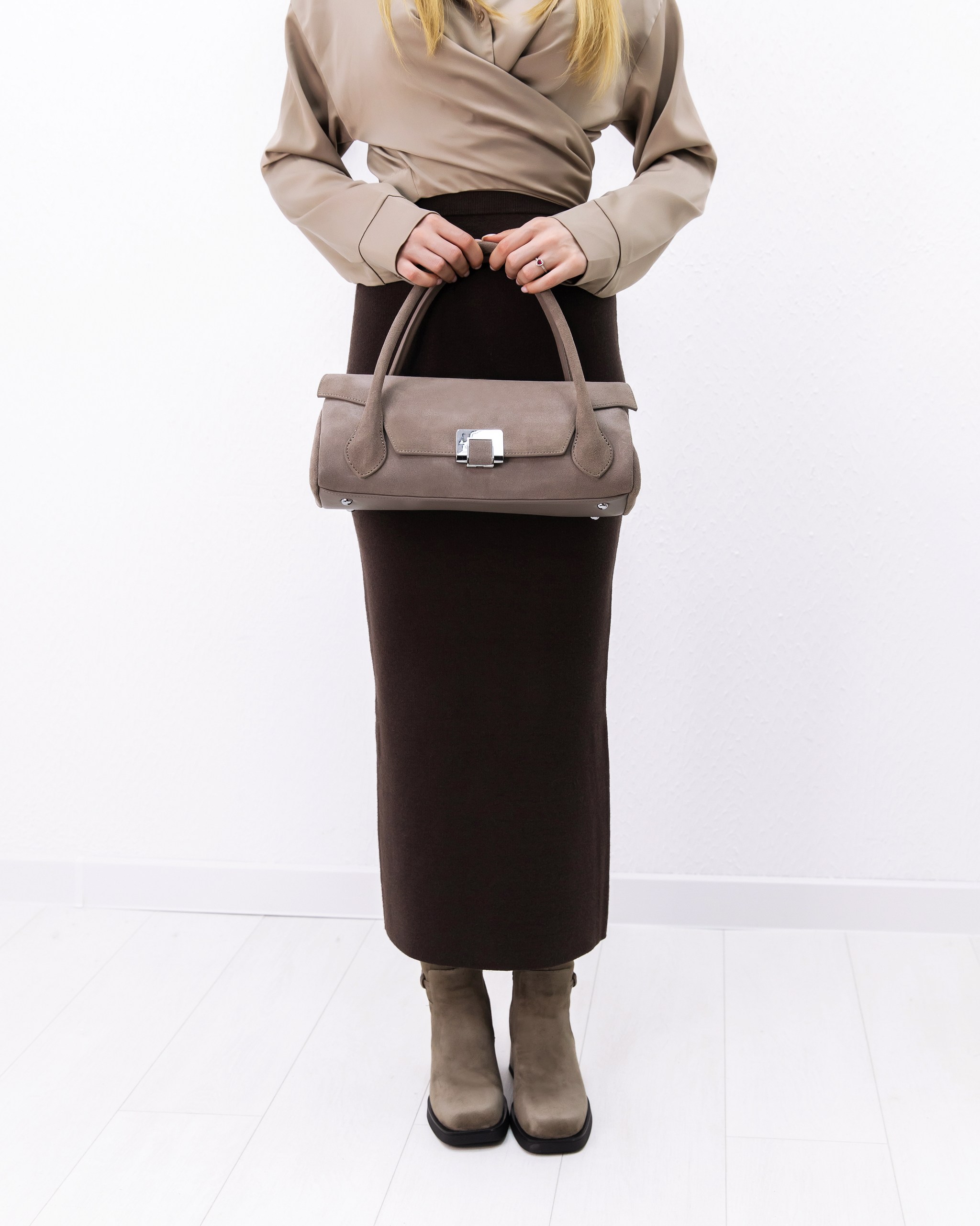 LACCOMA bag-9586 / серо-лиловая замша